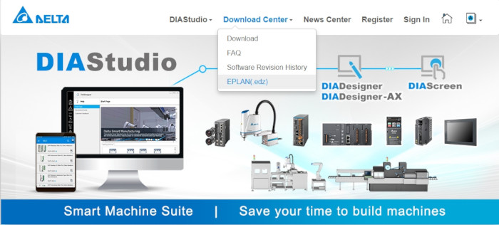 На сайте DIAStudio доступны чертежи оборудования Delta Electronics для системы сквозного проектирования EPLAN